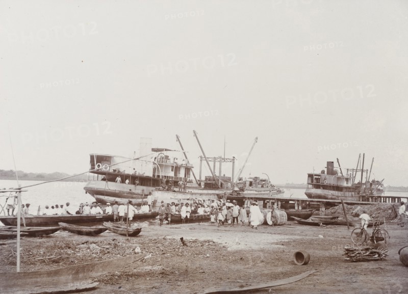Two ships moored ready for loading at Badagry