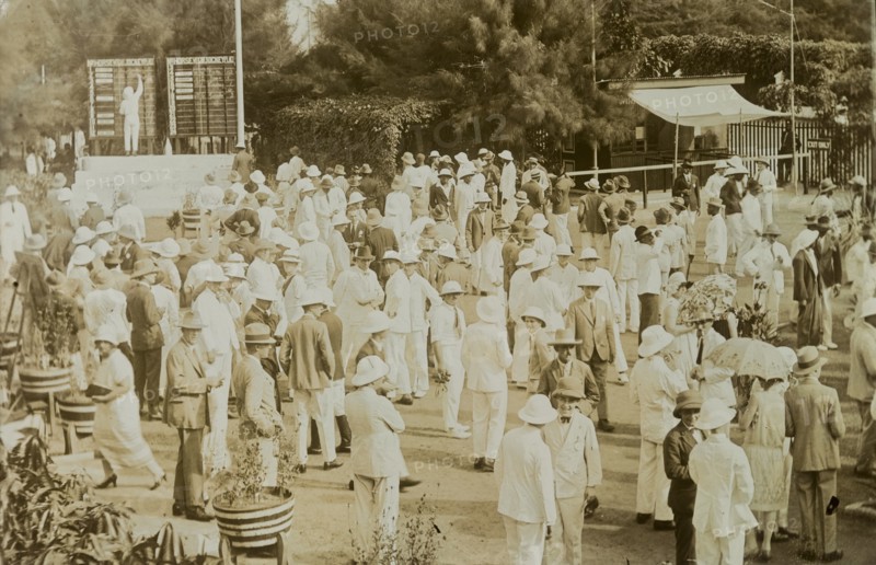 Group of spectators at Lagos races, Easter 1928