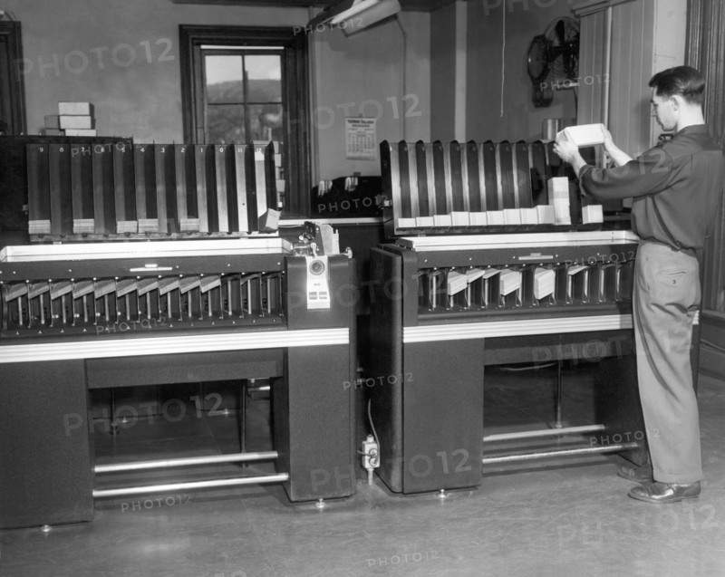 Man Loading Punch Cards