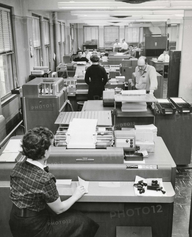 Office Workers Entering Data