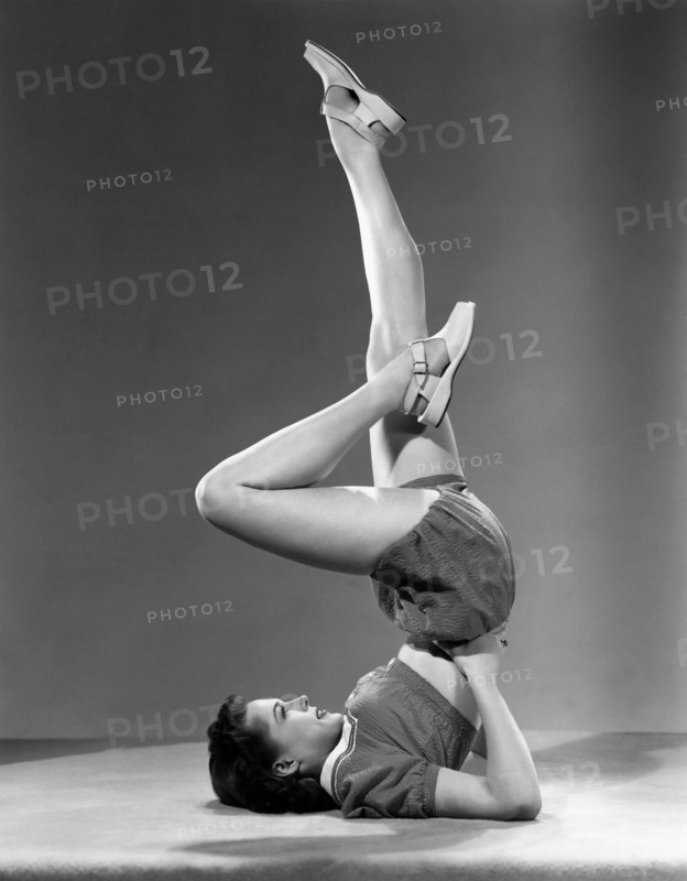 Anne Gwynne Exercising