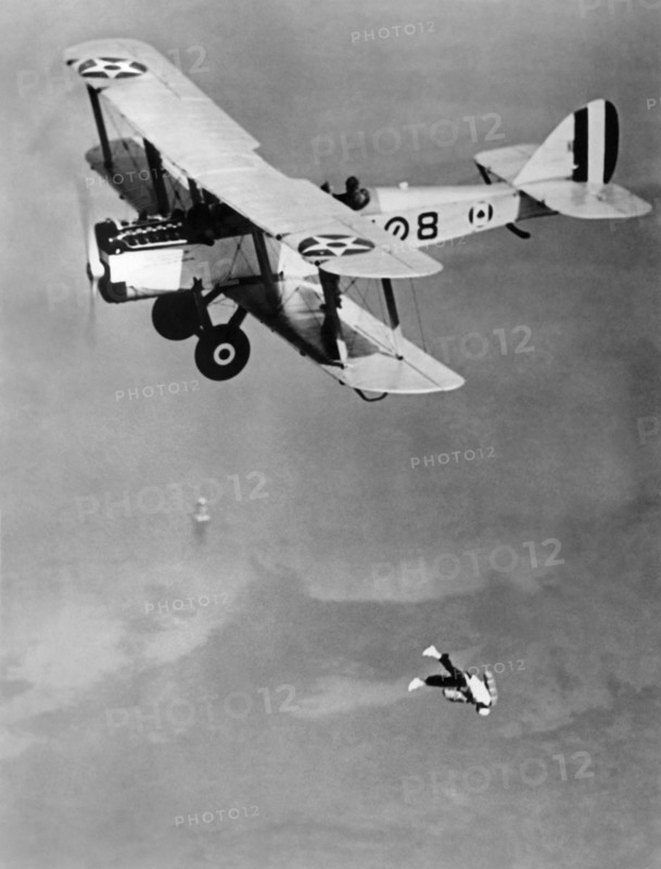 Leaping From Army Airplane