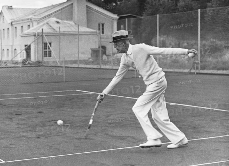 King Gustav Playing Tennis