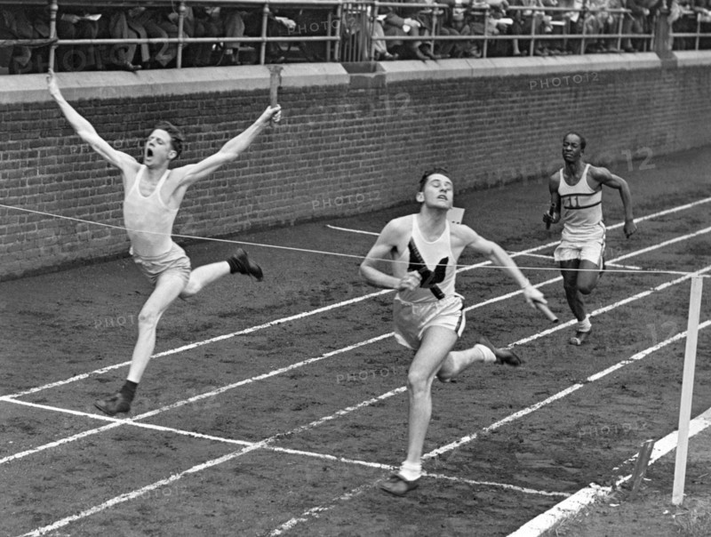 Track Runners At Finish Line