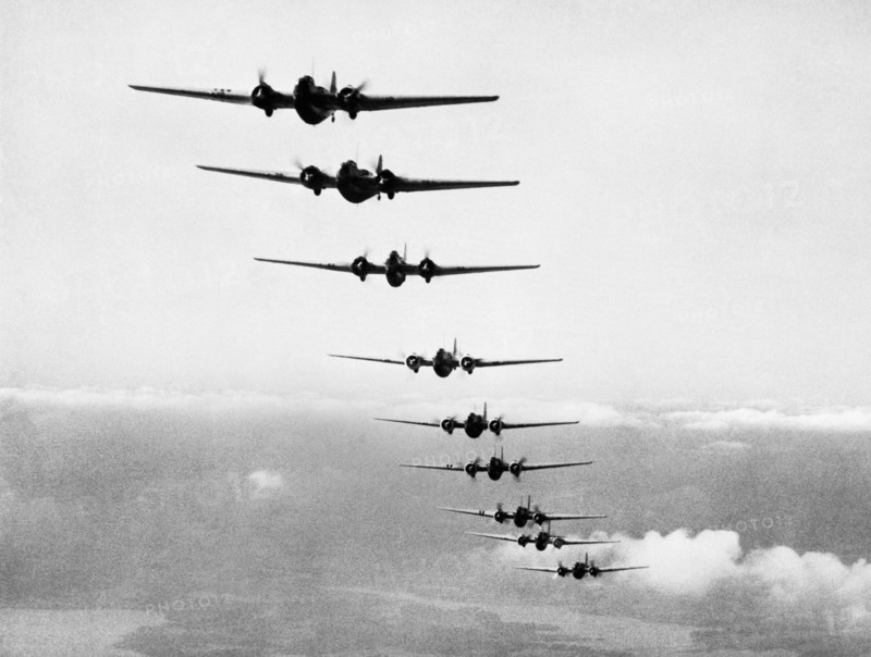 Martin B-10s In Formation