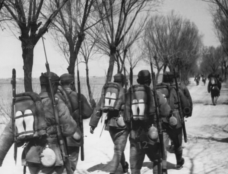 Chinese Men March Off To War