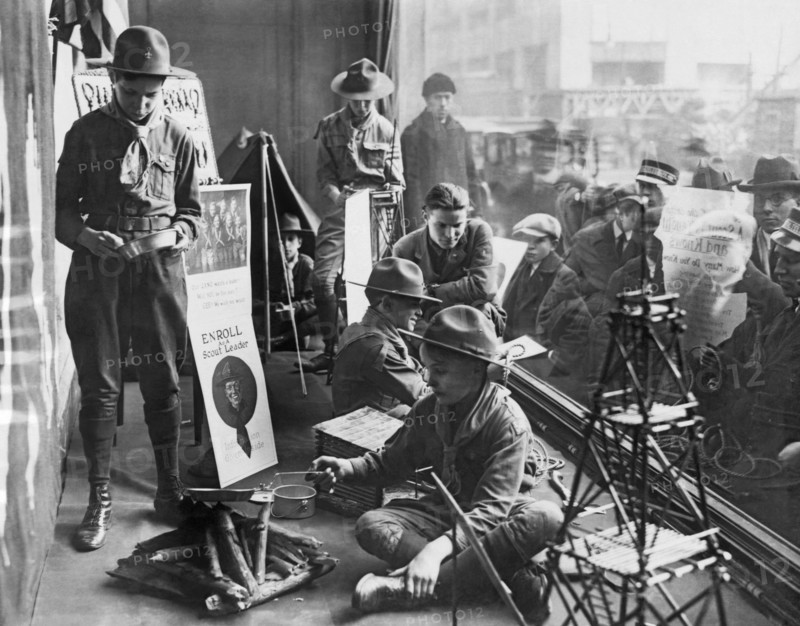 Scouts Camp In Window