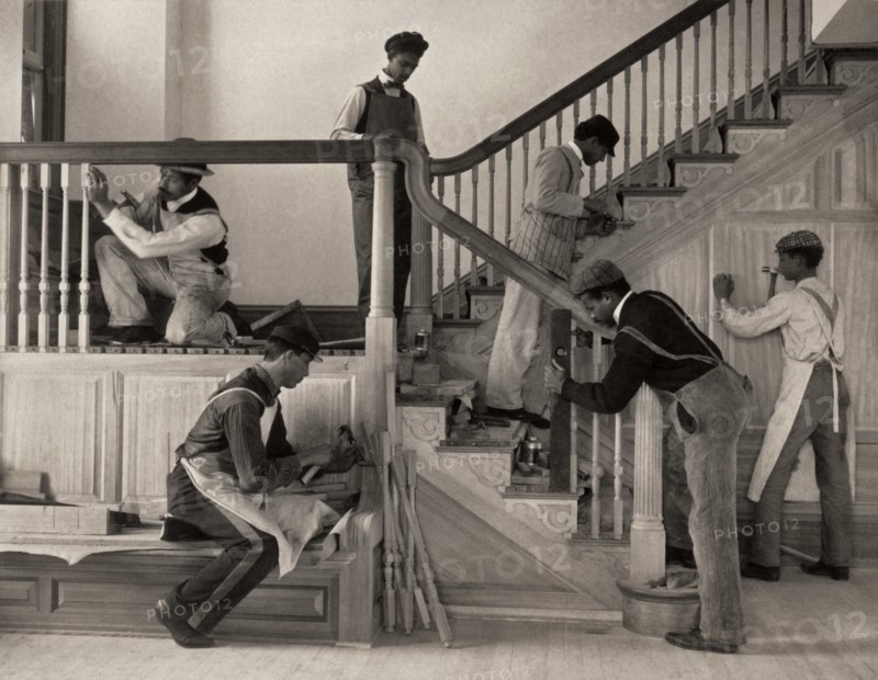 Men Building A Stairway