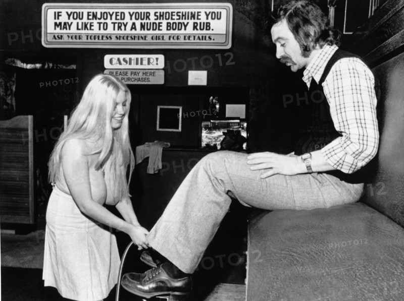 Topless Shoeshine Girl