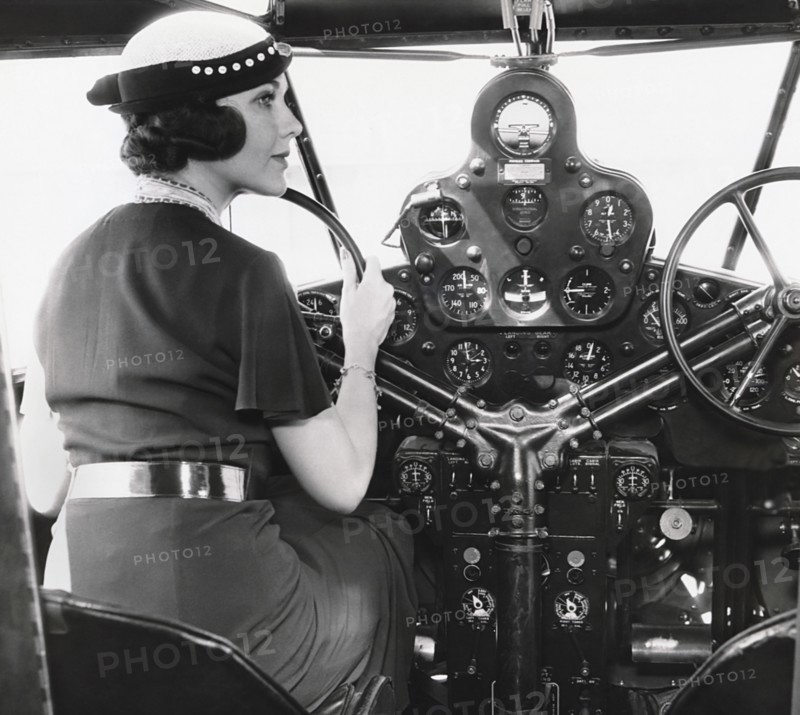 Mary Brian In Airplane Cockpit