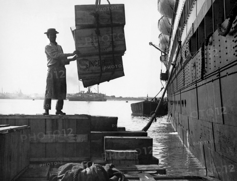 Unloading A Cargo Ship
