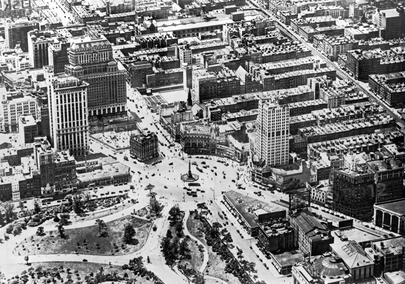 Aerial View Of Columbus Circle