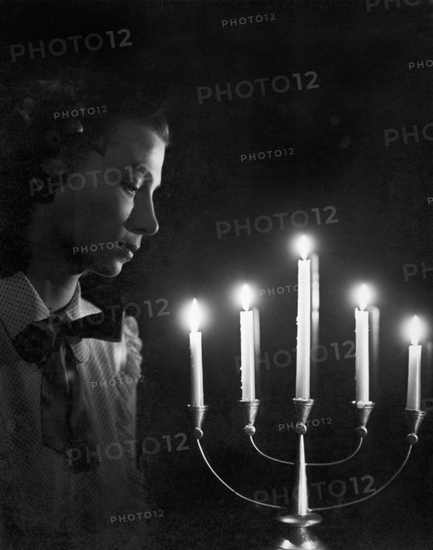 Woman And Menorah