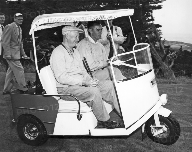 Eisenhower In A Golf Cart