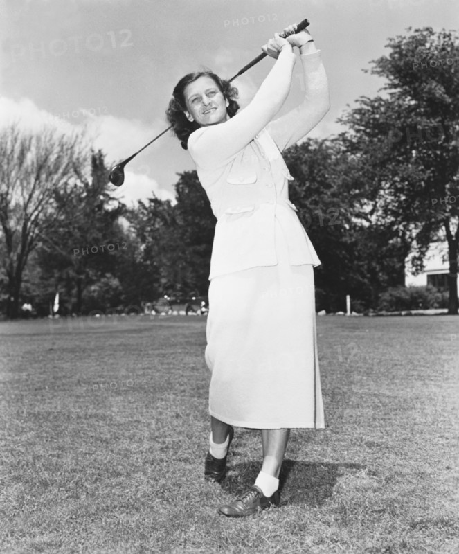 Babe Didrikson Golfing