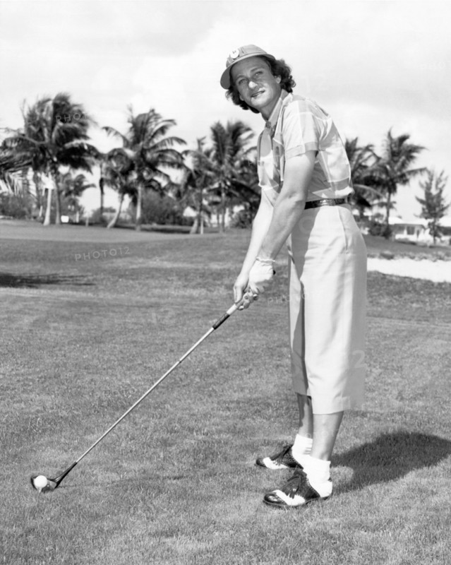 Babe Didrikson Golfing