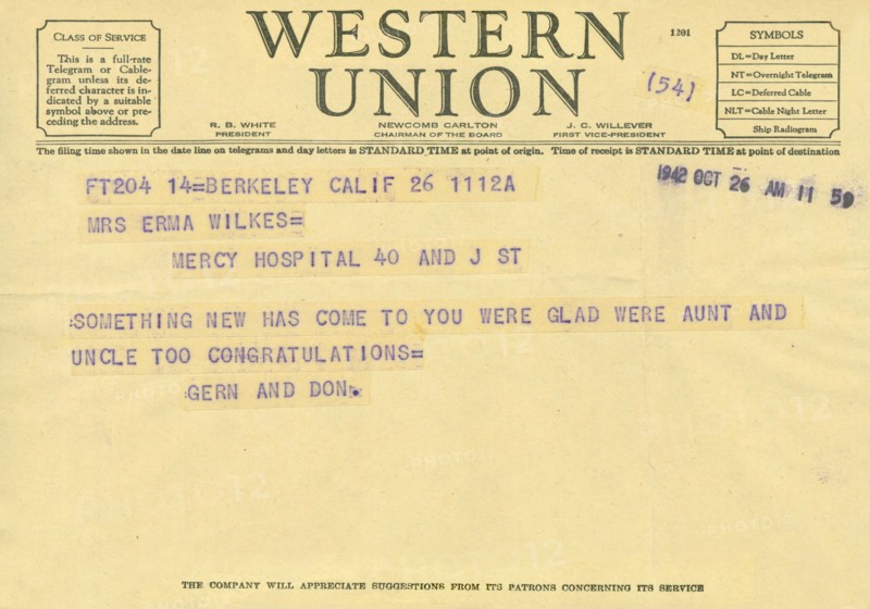 Congratulatory Telegram