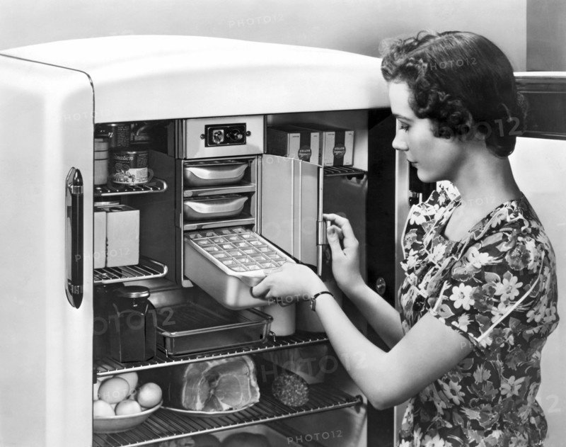 A Woman Making Ice Cubes