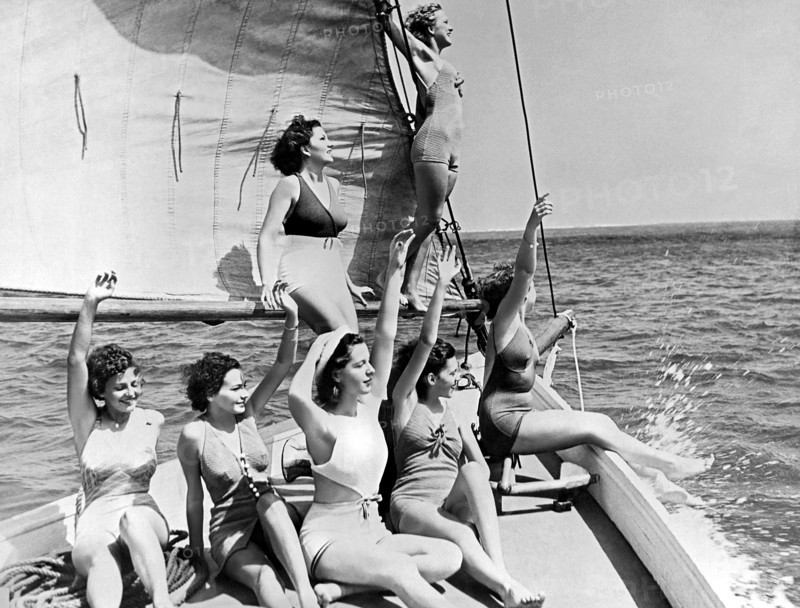 Young Women On A Sailboat.