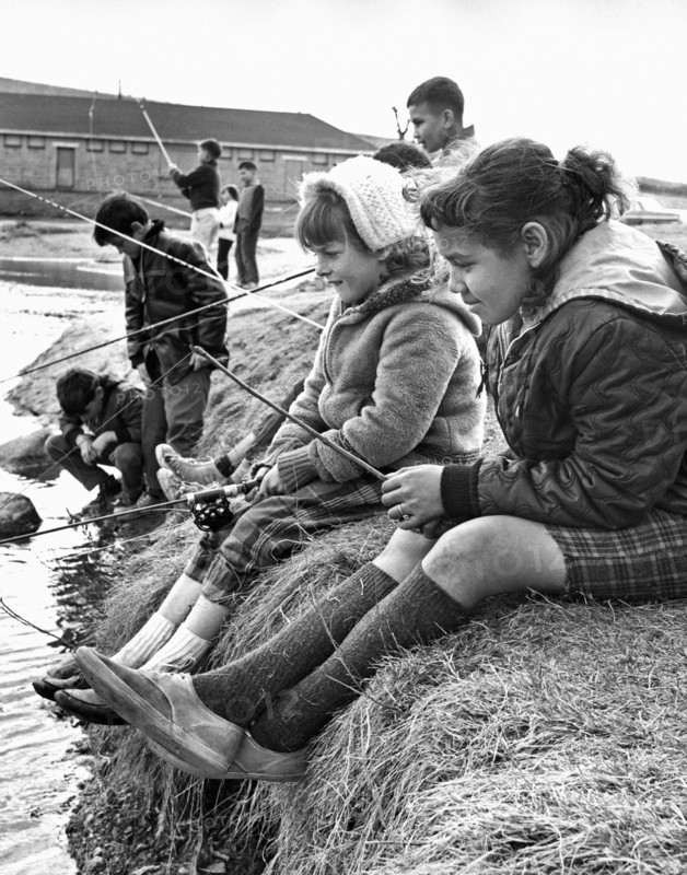 Mixed Ethnic Children Fishing