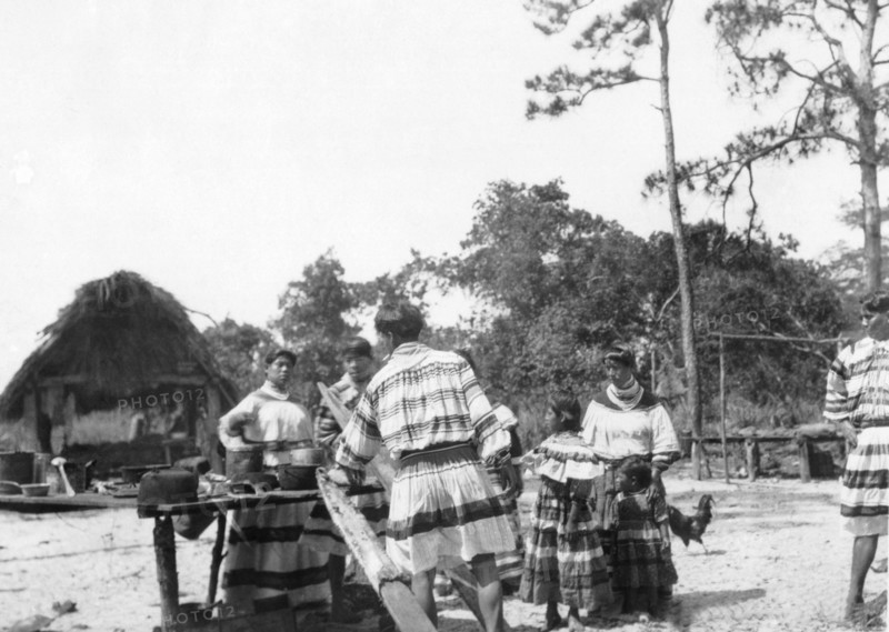 Seminole Camp Scene
