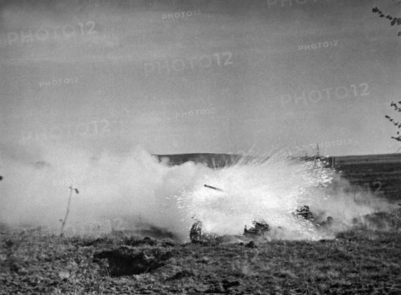 Nazi Tank Takes A Direct Hit