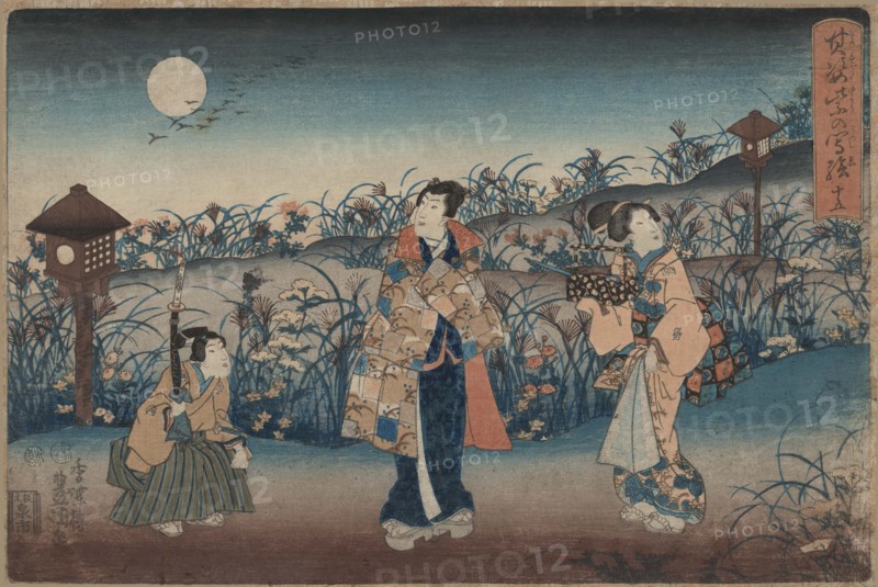 Moonlight Meeting of two Women and a man 1852