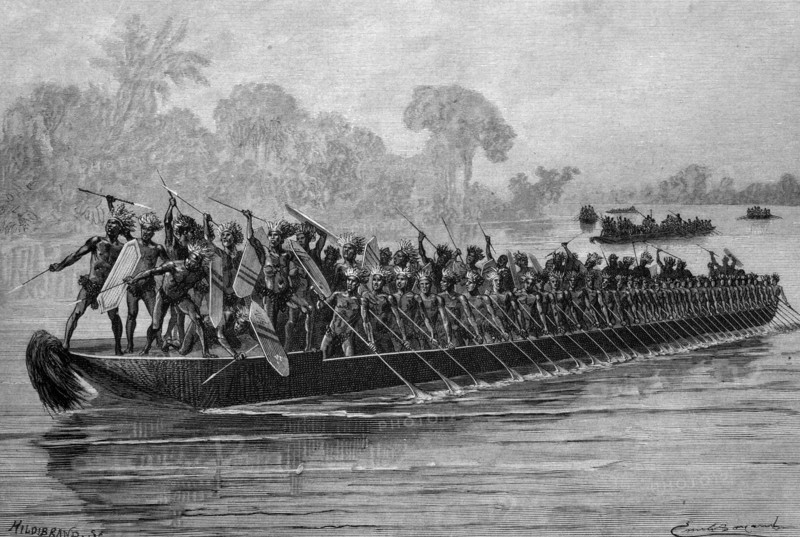 Large war canoe