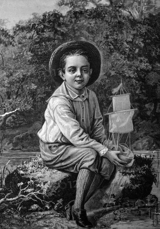 Child with a model ship