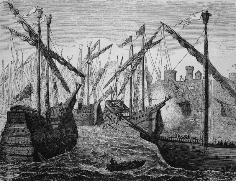 Ships of the hanse off copenhagen