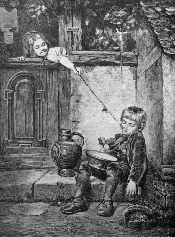 Girl bothering a boy