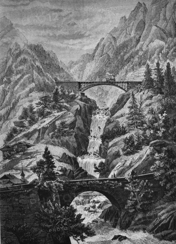 View of the gotthardbahn railway line