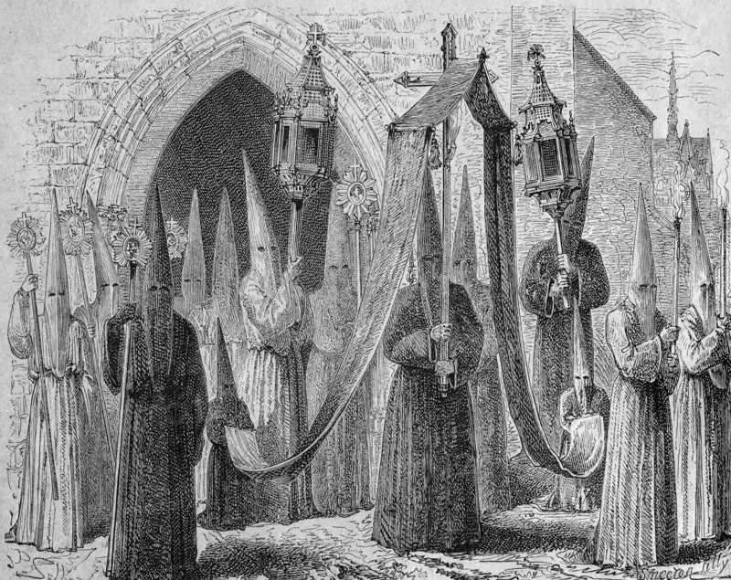 Procession of the members of an order of penitents