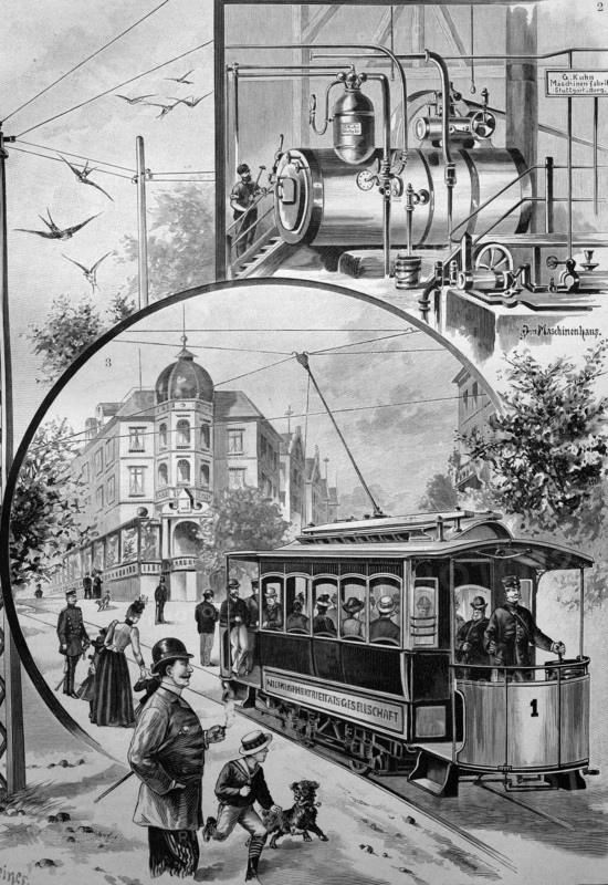 The electric tram in stuttgart
