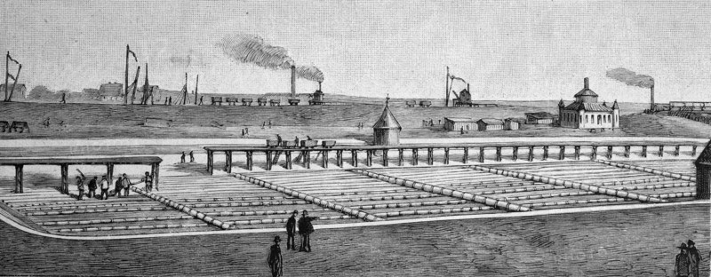 Basins of the sand filtration plant