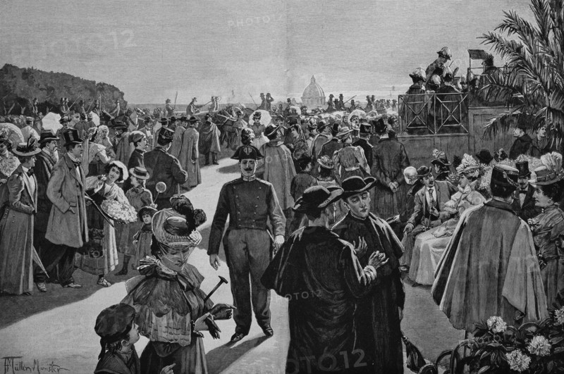 People on the pincian hill in rome