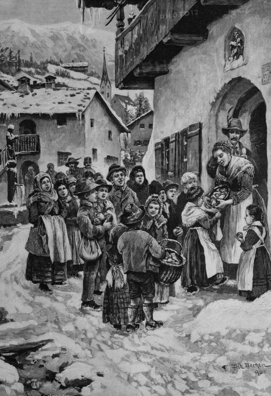 Children singing on new year's day