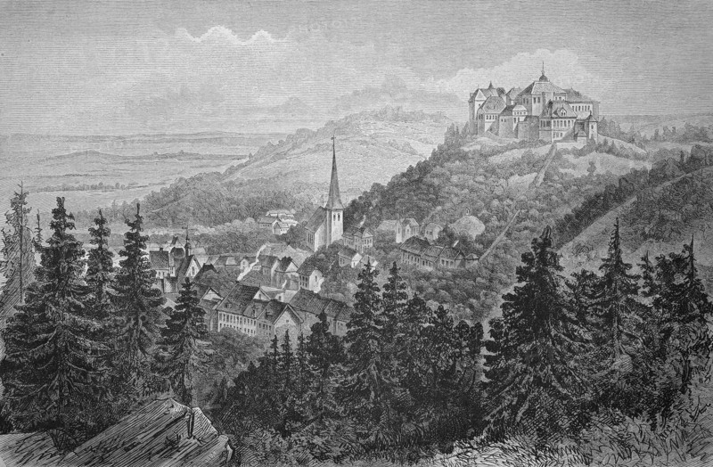 Castle with the town of blankenburg