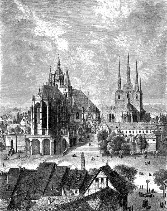 Erfurt with its cathedral