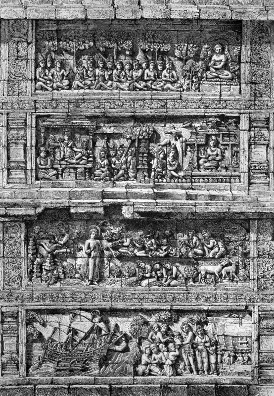 Relief of the temple of borobudur