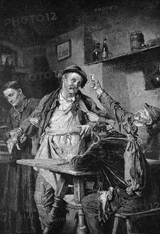 Men drinking liquor