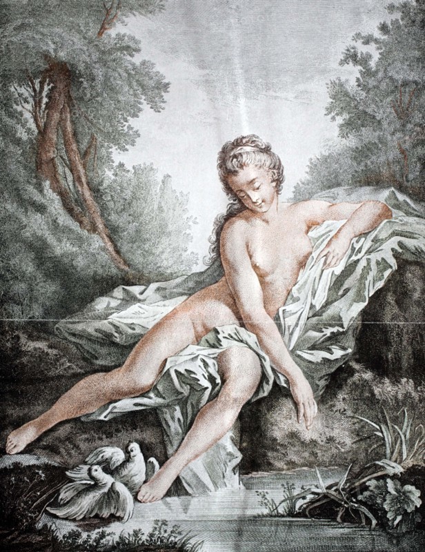 Venus sitting on a creek