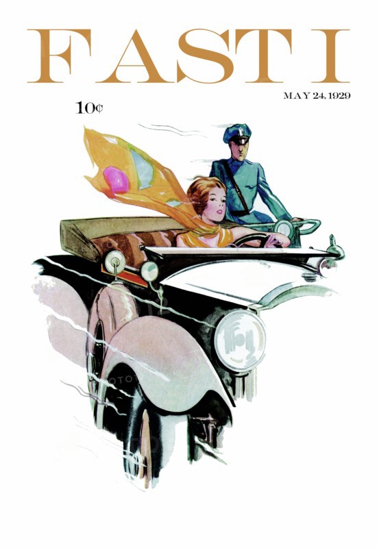 Speeding with a Yellow Scarf 1929