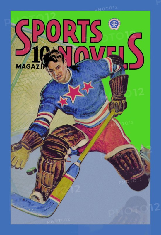 Three Star Goalie Lunges for Puck 1940