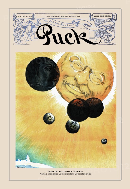 Puck Magazine: "Speaking of Today's Eclipse..." 1900