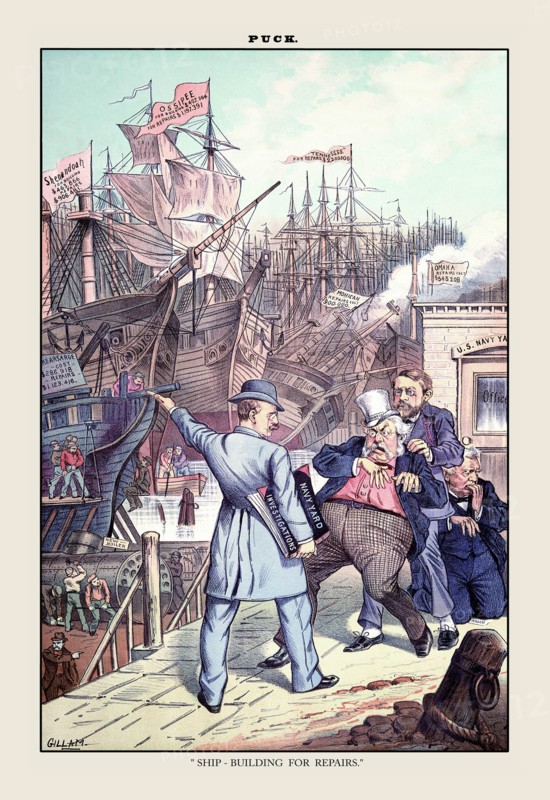Puck Magazine: Ship-Building for Repairs