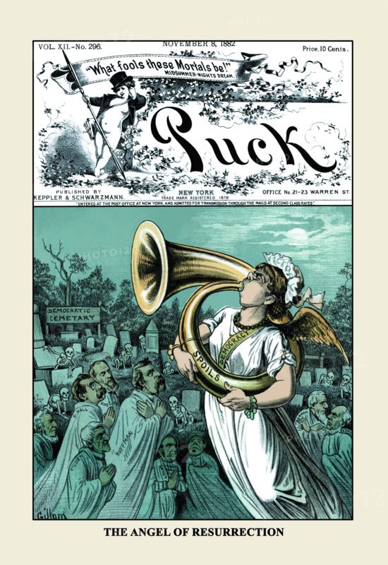 Puck Magazine: The Angel of Resurrection 1882