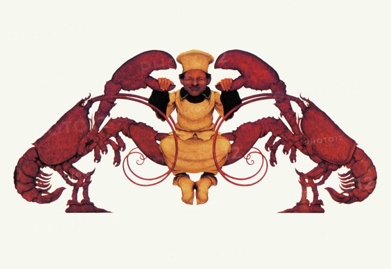 Chef and a Pair of Lobsters 1925