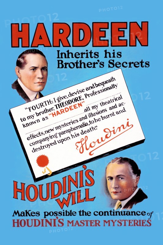 Hardeen inherits his brother's secrets 1936