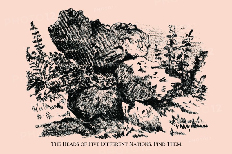 The Heads of Five Different Nations. Find Them. 1880